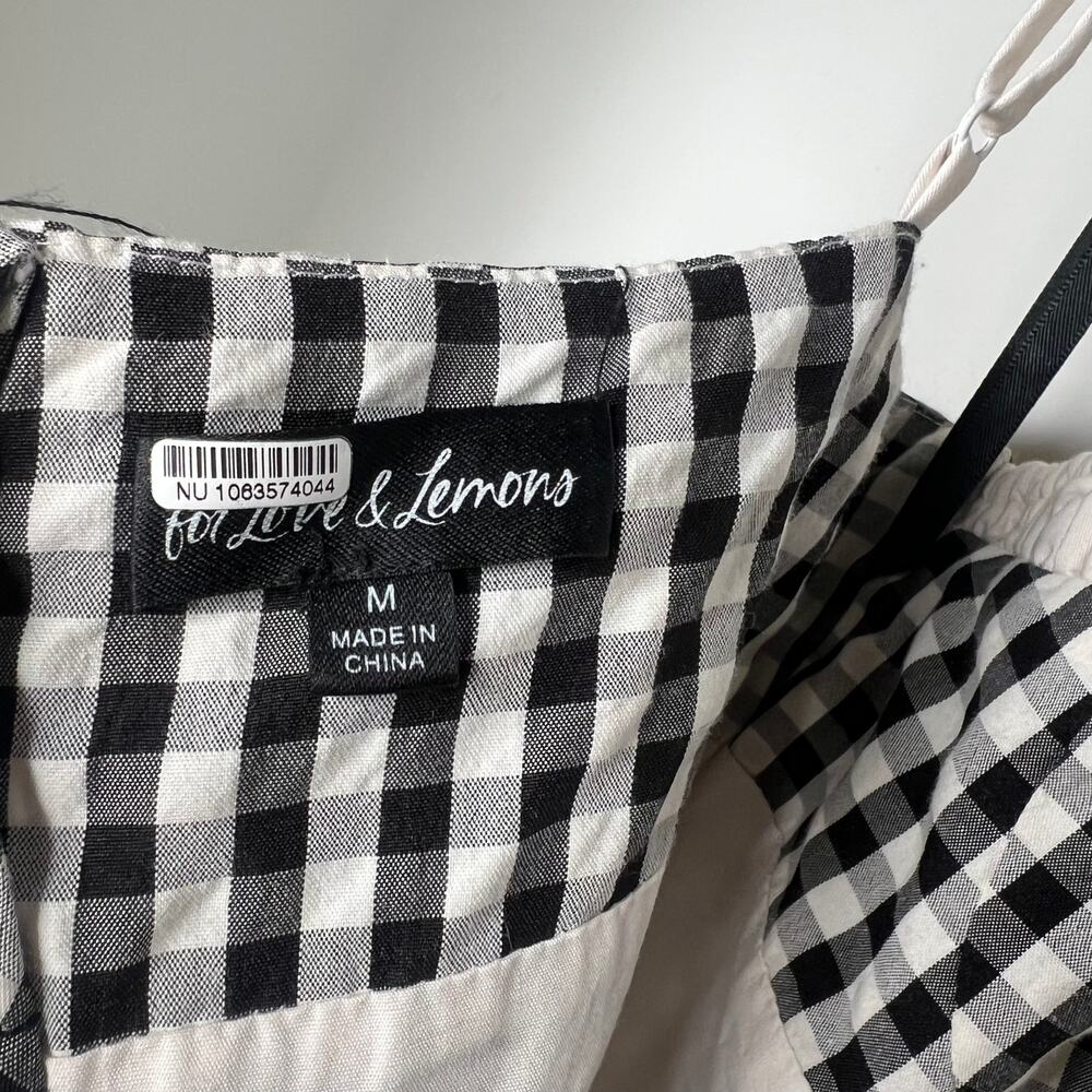 For Love & Lemons Black Gingham Georgia Midi Dress Size M - Picture 4 of 7